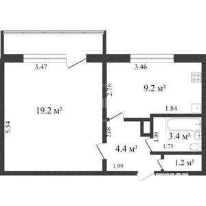 1-к квартира, вторичка, 37м2, 7/10 этаж