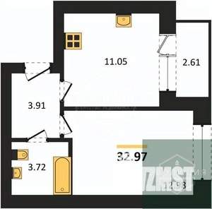 1-к квартира, вторичка, 33м2, 2/9 этаж