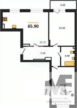 2-к квартира, вторичка, 66м2, 4/8 этаж