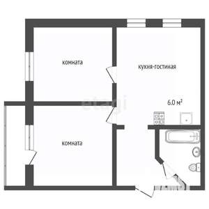 2-к квартира, вторичка, 53м2, 3/5 этаж