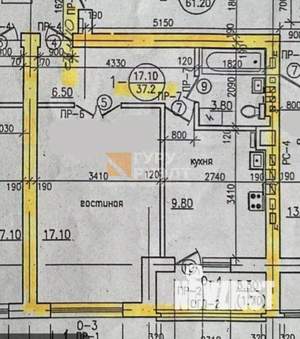 1-к квартира, вторичка, 37м2, 4/6 этаж
