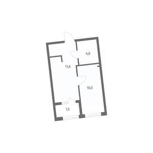 1-к квартира, строящийся дом, 31м2, 7/8 этаж