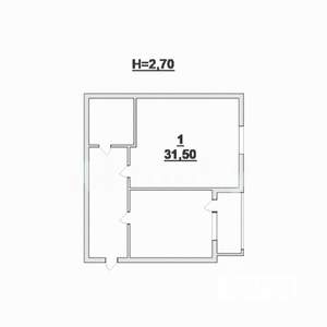 1-к квартира, вторичка, 32м2, 6/10 этаж