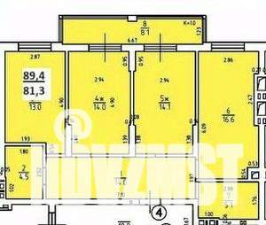 3-к квартира, вторичка, 90м2, 2/8 этаж