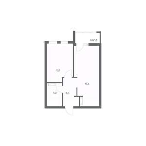 1-к квартира, строящийся дом, 40м2, 2/18 этаж