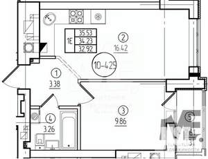 1-к квартира, вторичка, 34м2, 7/9 этаж