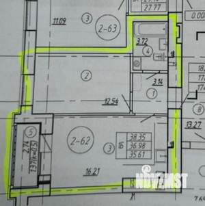 1-к квартира, вторичка, 39м2, 1/9 этаж