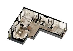 2-к квартира, вторичка, 106м2, 7/7 этаж