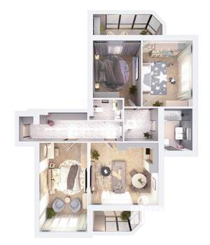 3-к квартира, сданный дом, 96м2, 1/4 этаж