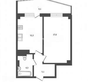 1-к квартира, вторичка, 48м2, 18/25 этаж