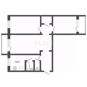 3-к квартира, вторичка, 64м2, 3/10 этаж