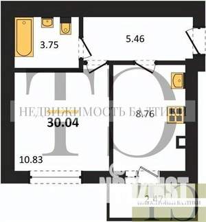 1-к квартира, вторичка, 30м2, 7/9 этаж