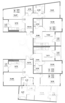 2-к квартира, вторичка, 56м2, 9/10 этаж