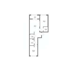 2-к квартира, вторичка, 73м2, 1/8 этаж