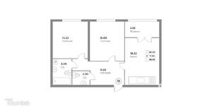 2-к квартира, вторичка, 69м2, 4/4 этаж