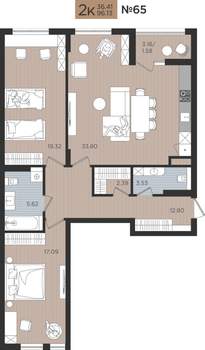 2-к квартира, вторичка, 96м2, 4/10 этаж