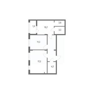 2-к квартира, строящийся дом, 62м2, 5/8 этаж