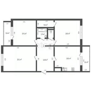 3-к квартира, вторичка, 105м2, 3/9 этаж