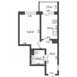 1-к квартира, вторичка, 40м2, 11/17 этаж