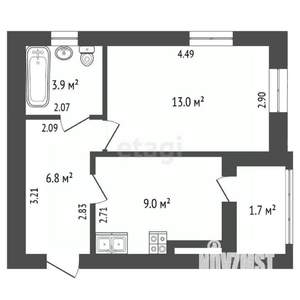 1-к квартира, вторичка, 33м2, 8/10 этаж