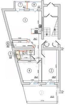 3-к квартира, вторичка, 85м2, 1/4 этаж