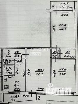 3-к квартира, вторичка, 64м2, 9/9 этаж