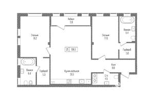 3-к квартира, вторичка, 113м2, 1/4 этаж