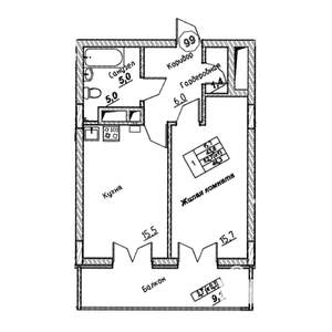 1-к квартира, вторичка, 46м2, 6/7 этаж