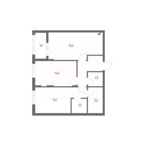 2-к квартира, вторичка, 66м2, 2/8 этаж