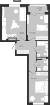 Студия квартира, вторичка, 62м2, 1/9 этаж
