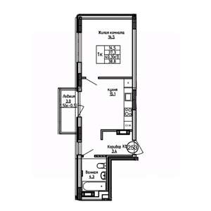 1-к квартира, вторичка, 39м2, 6/9 этаж