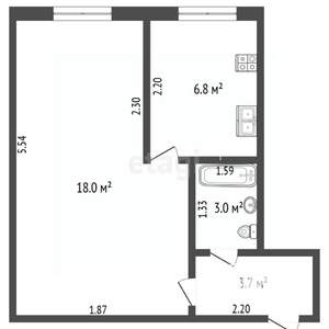 1-к квартира, вторичка, 32м2, 1/5 этаж