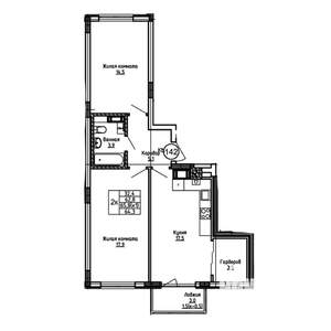 2-к квартира, вторичка, 64м2, 5/9 этаж
