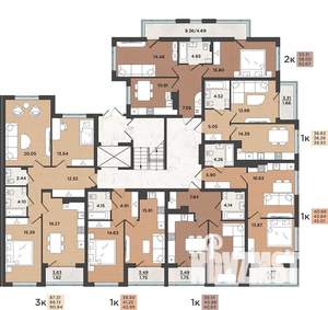1-к квартира, сданный дом, 41м2, 1/8 этаж
