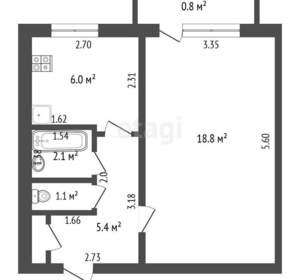1-к квартира, вторичка, 33м2, 9/9 этаж