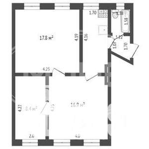 3-к квартира, вторичка, 55м2, 2/2 этаж