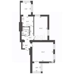 2-к квартира, вторичка, 70м2, 2/2 этаж