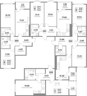 2-к квартира, вторичка, 67м2, 4/10 этаж