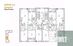2-к квартира, вторичка, 56м2, 9/9 этаж