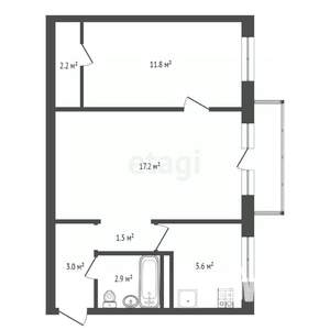 2-к квартира, вторичка, 44м2, 4/5 этаж