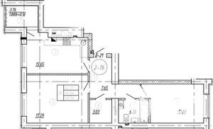 2-к квартира, вторичка, 60м2, 6/9 этаж