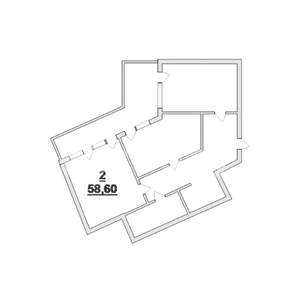 2-к квартира, вторичка, 59м2, 12/12 этаж