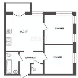 2-к квартира, вторичка, 60м2, 5/9 этаж