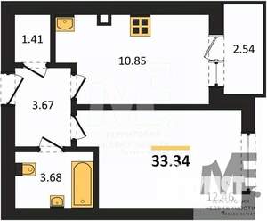 1-к квартира, вторичка, 33м2, 5/9 этаж