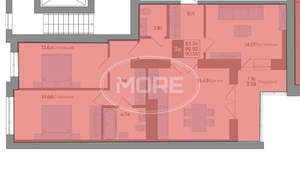 3-к квартира, вторичка, 84м2, 7/9 этаж