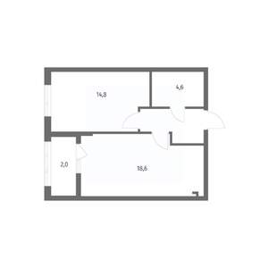 1-к квартира, строящийся дом, 45м2, 4/8 этаж