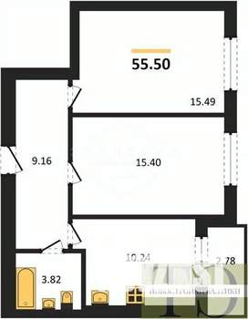 2-к квартира, вторичка, 56м2, 3/9 этаж