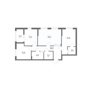 3-к квартира, вторичка, 80м2, 5/8 этаж