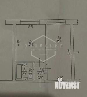 1-к квартира, вторичка, 34м2, 3/5 этаж