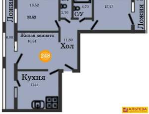 3-к квартира, вторичка, 94м2, 3/12 этаж